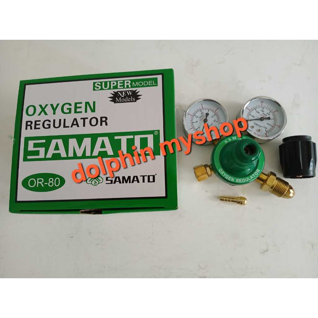 SAMATO Regulator Oksigen OR-80 QR-80 untuk Las Oxygen Welding dengan Pengaturan Tekanan Gas Stabil d