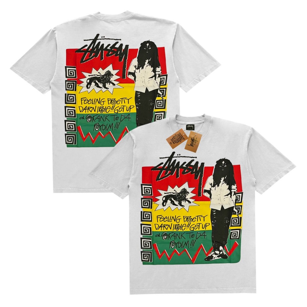 T SHIRT STUSSY BOB MARLEY TEE PUTIH KAOS STUSSY BAJU PRIA KAOS PRIA TSHIRT PRIA STUSSY 8 BALL