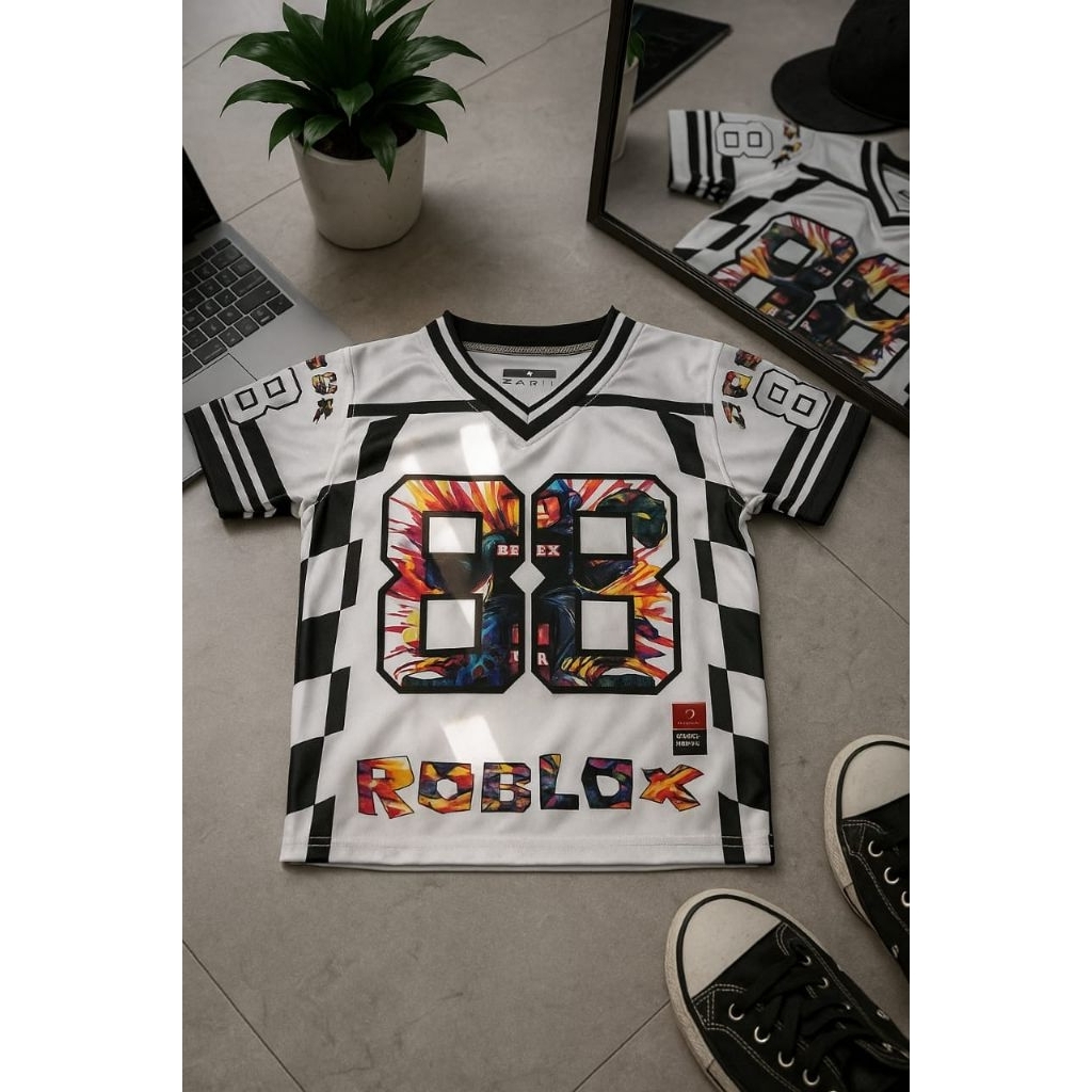 kaos jersey roblok bahan drifit milano