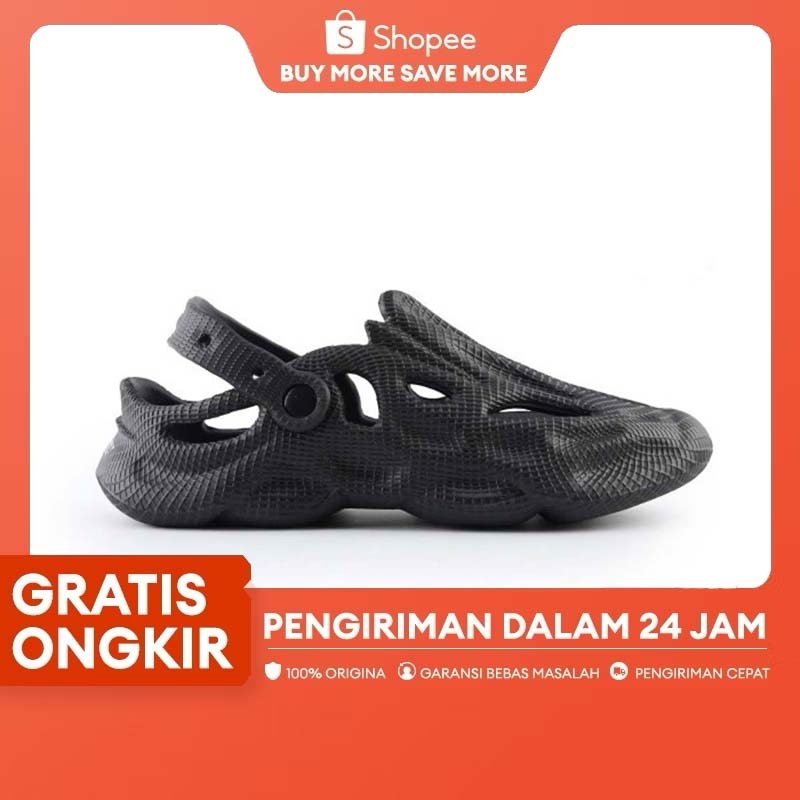 Sandal Sepatu Slop Dragon Black Sepatu Slip On Wanita Karet Black Sandal Baim Ori