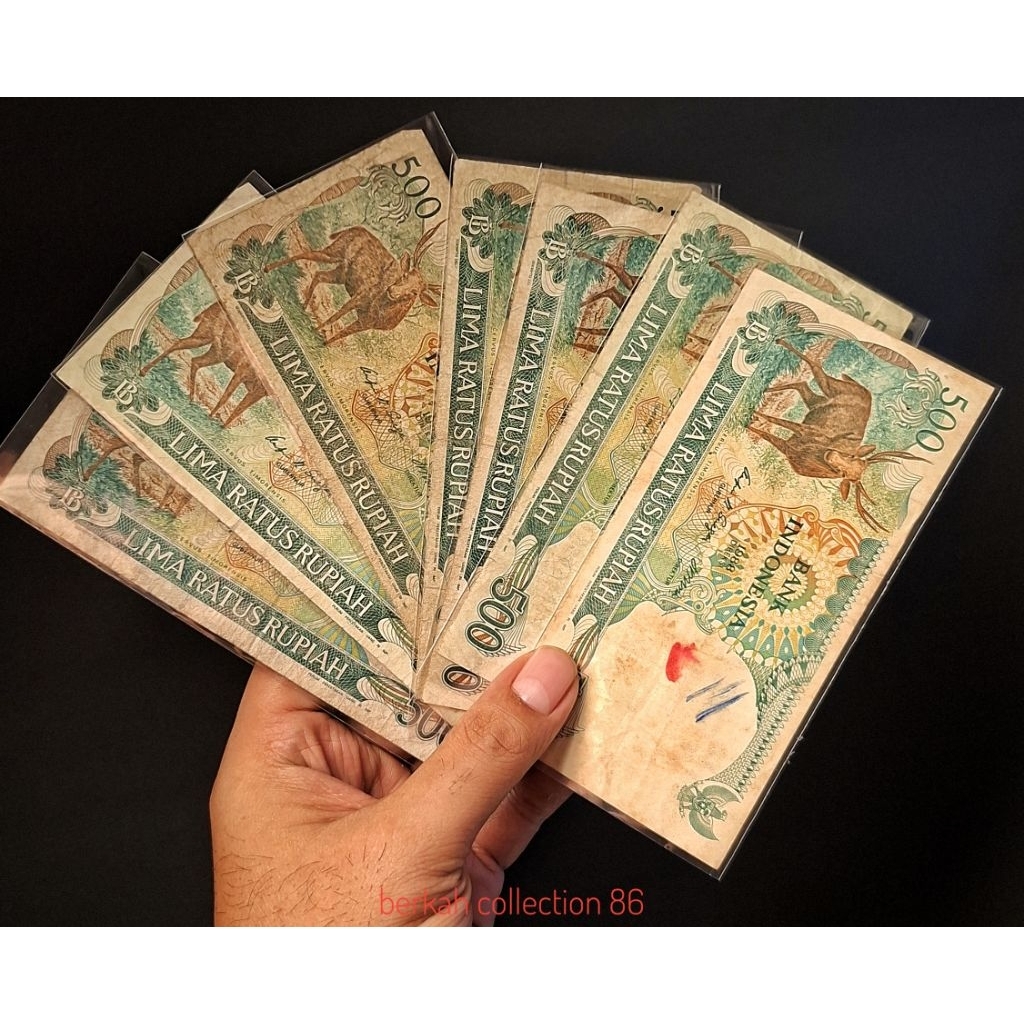 uang 500 rupiah kijang /rusa tahun 1988 sesuai foto