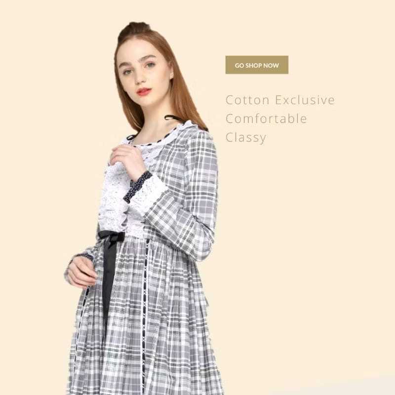 [KAMANIYA]DEWARI TARTAN LONG DRESS