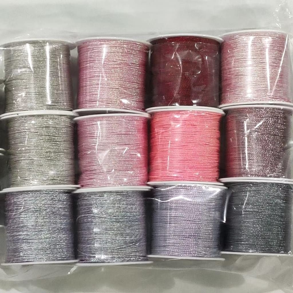 1 Roll Tali Shine String ll Tali Giok Metalik ll Tali Gelang Metalik Shambala