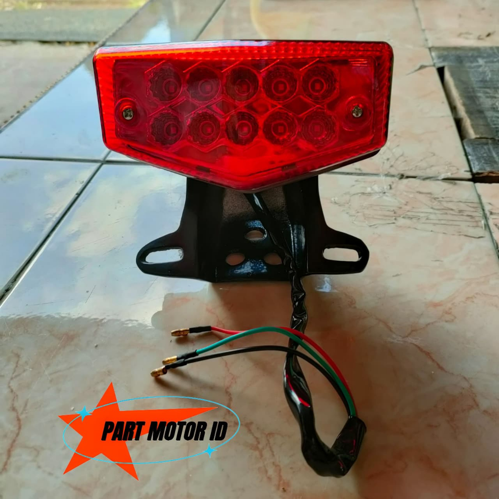 paket dudukan lampu RX king + Lampu stop belakang Motor Rx-King led merah