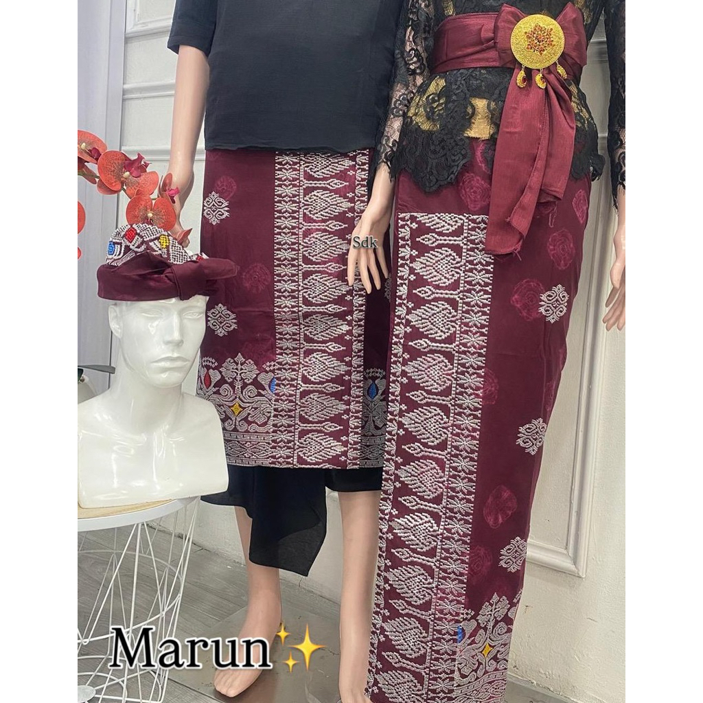 Set couple (kamen, saput + udeng) bordir jumputan