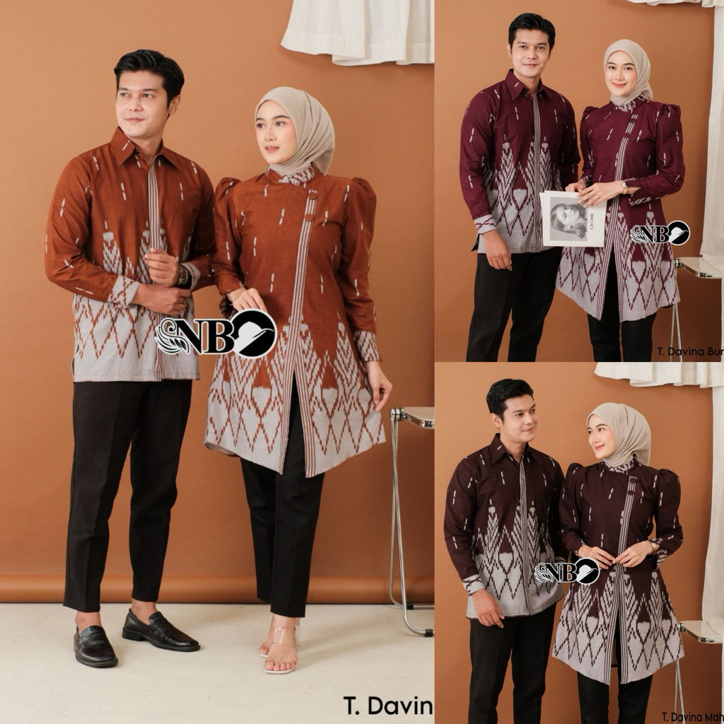 Atasan Tunik Terbaru Baju Batik Wanita Modern Baju Batik Coupel Pasangan Lengan Panjang Modern Kekin