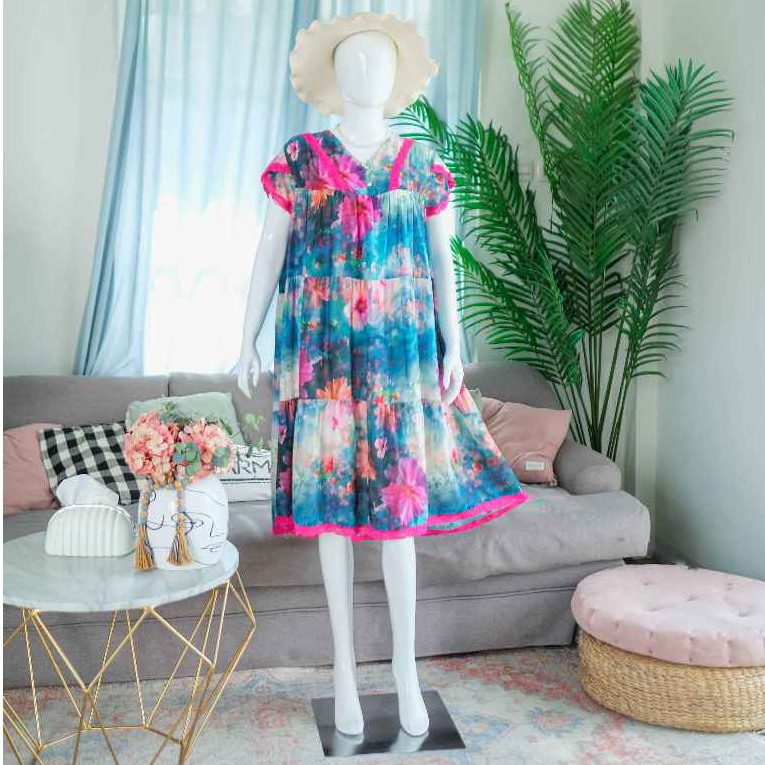 RUBY Homedress Rayon Premium Original Kombinasi Renda Busui Friendly Nyaman Dipake