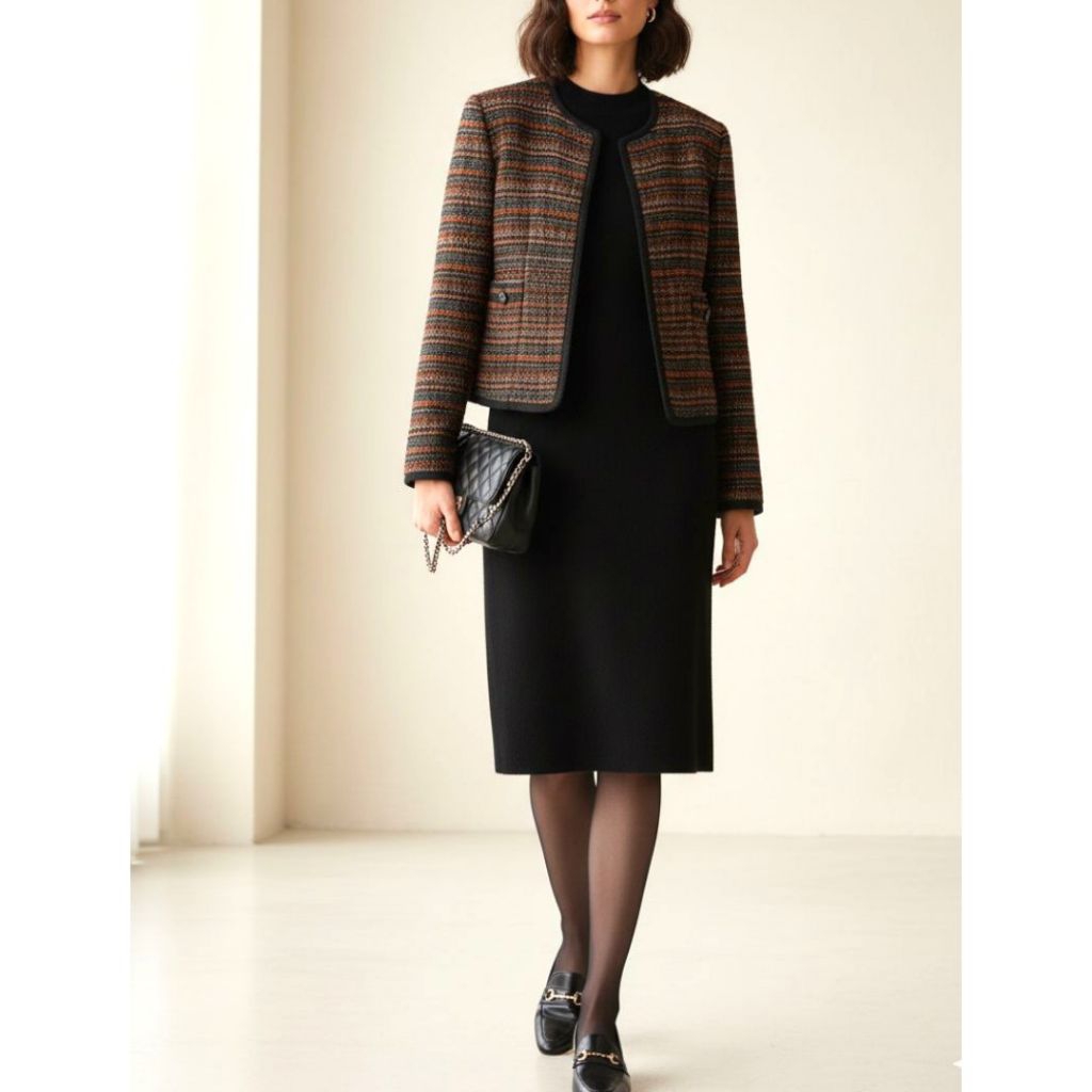 Preloved Massimo Dutti Tweed Jacket Multi Color