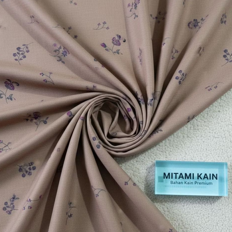 Kain Wolfis Motif Bunga Kecil Vintage – Bahan Lembut, Jatuh, Tidak Menerawang, Lebar 150cm (Harga Ka