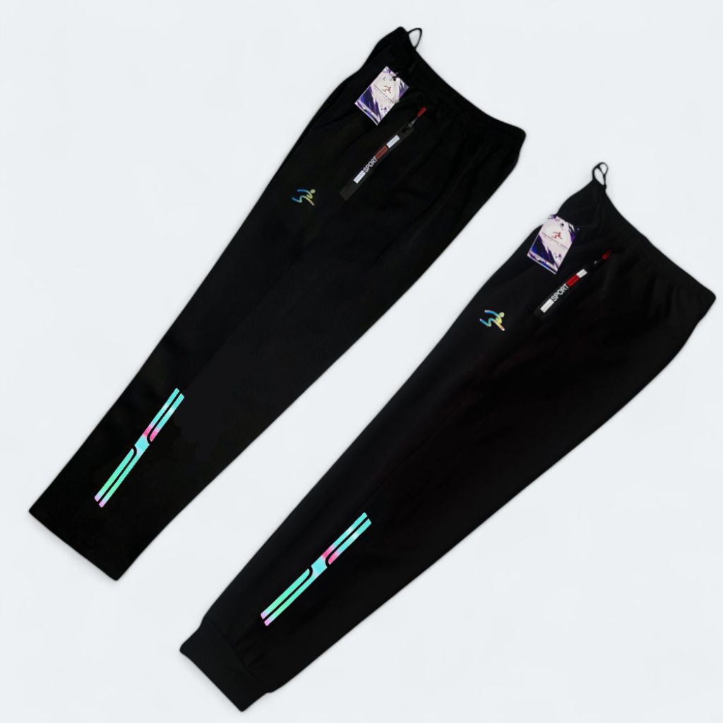 Celana Olahraga Joger Panjang Trening Sport Scuba Elastis Pria Wanita Unisex Pinggang Karet Tali