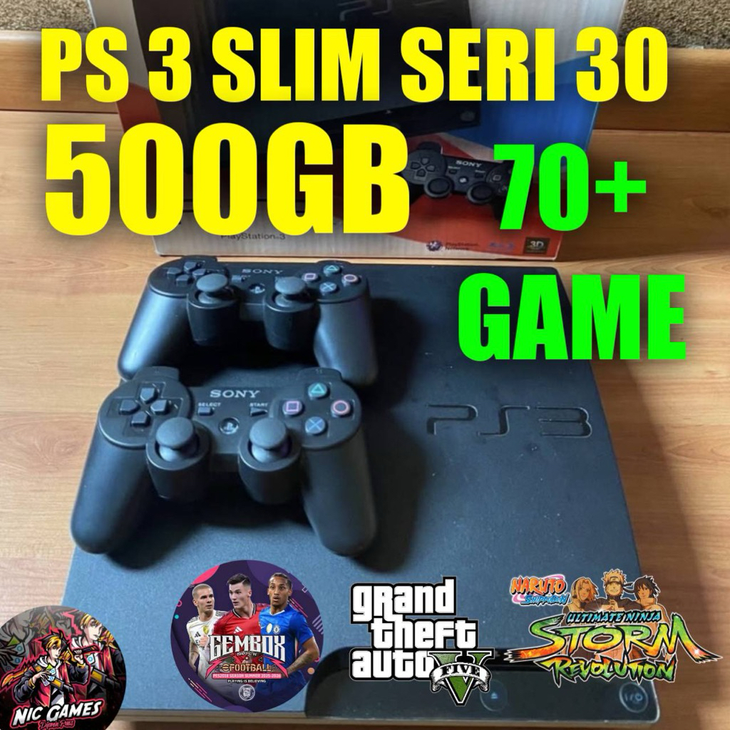 PS 3 Slim Seri 30 500gb isi 70+ GAME