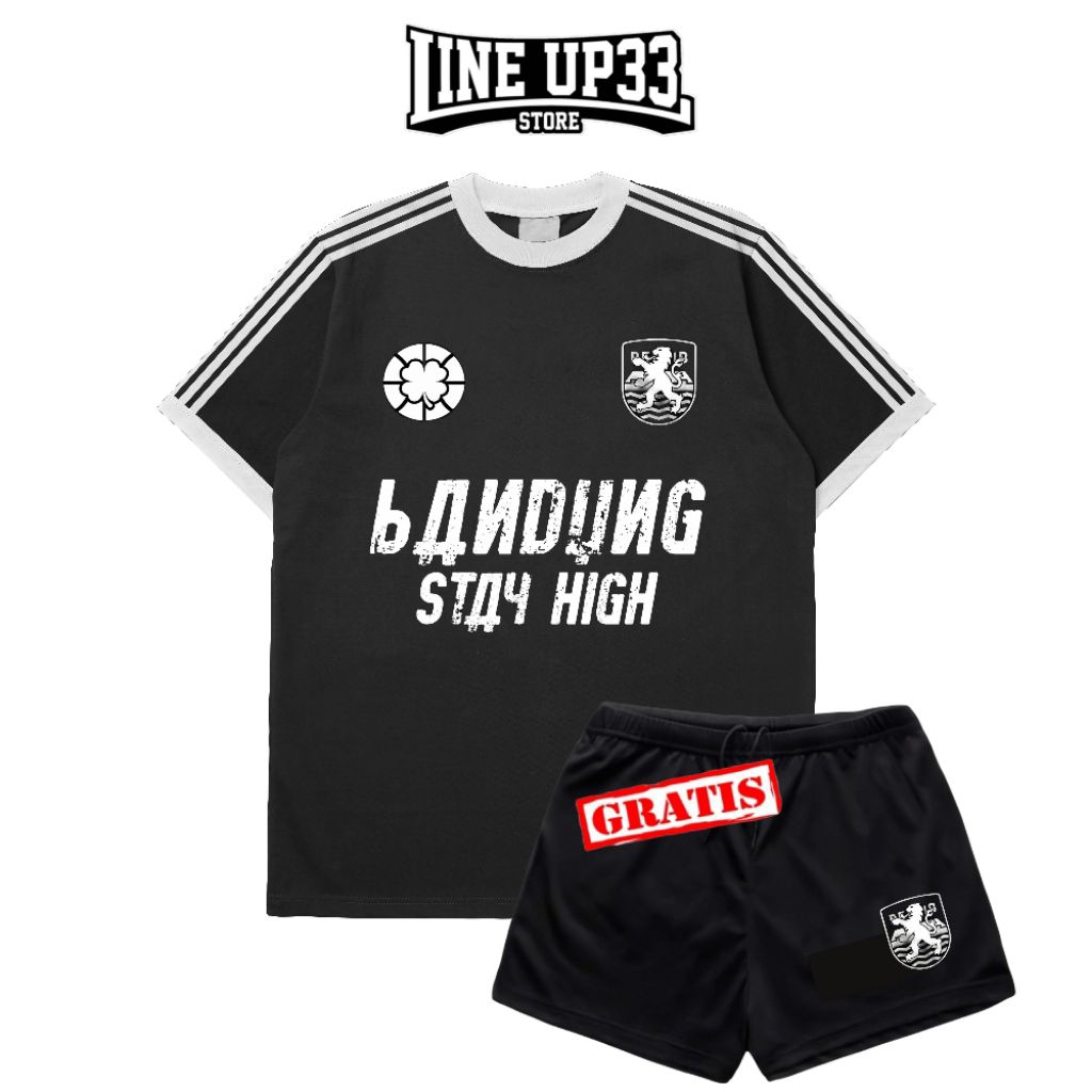 Free Shortpants Kaos Suporter Bandung Stay High / Bobotoh / PersibBandung