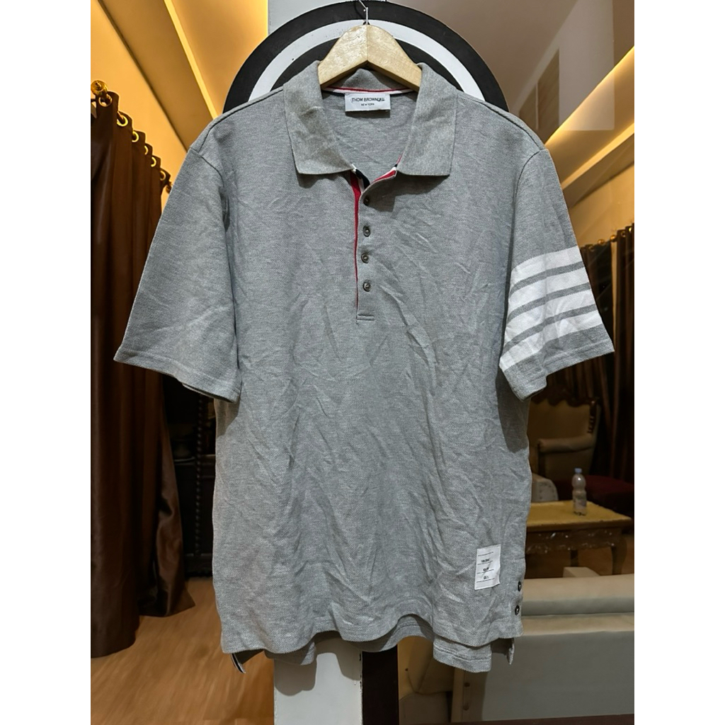 Thom Browne 4-Bar Polo Shirt