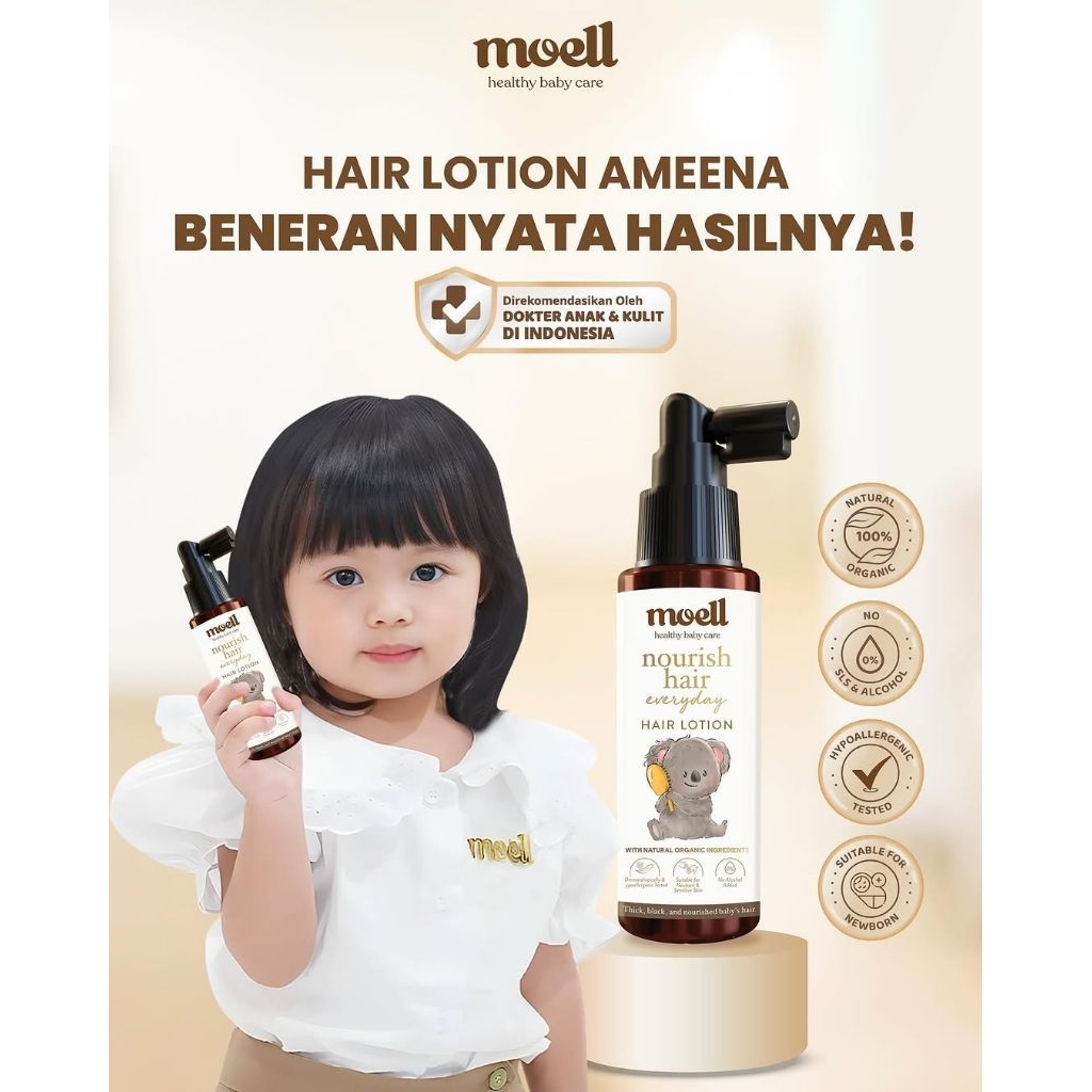 [aira] MOELL Hair Lotion 100ml Dengan Panax Ginseng, Kemiri,Biotin -Perawatan Rambut - Skincare Anak