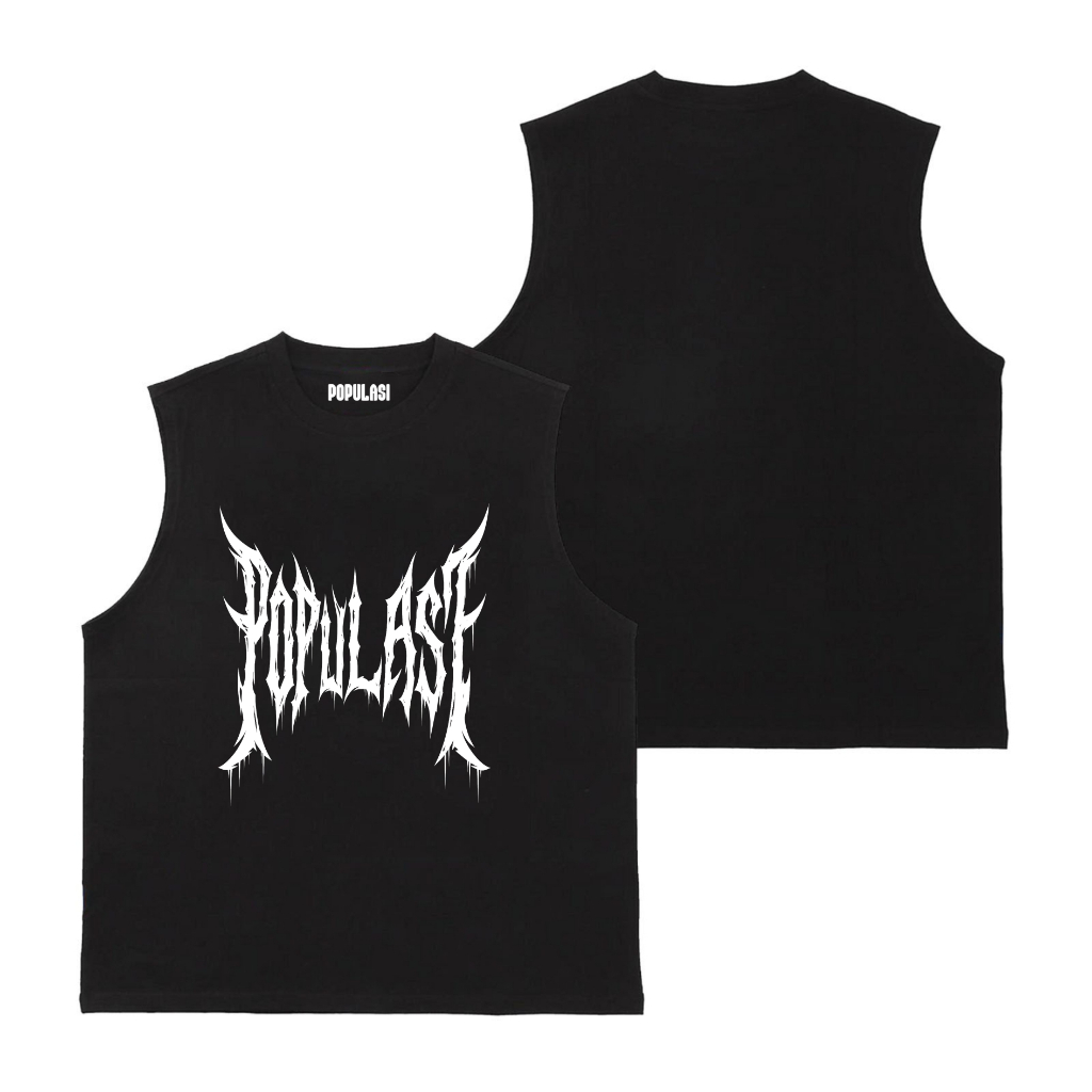 Populasi Singlet Lekbong Populasi Font Metal  | Tanktop Unisex Lekbong