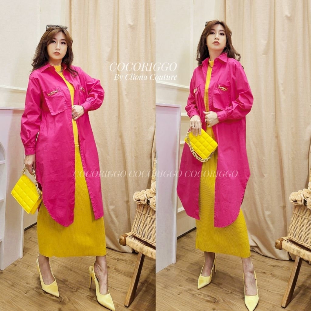 TERMURAH SET CLIONA COUTURE LONGSHIRT CELIN*+INNER+ROK