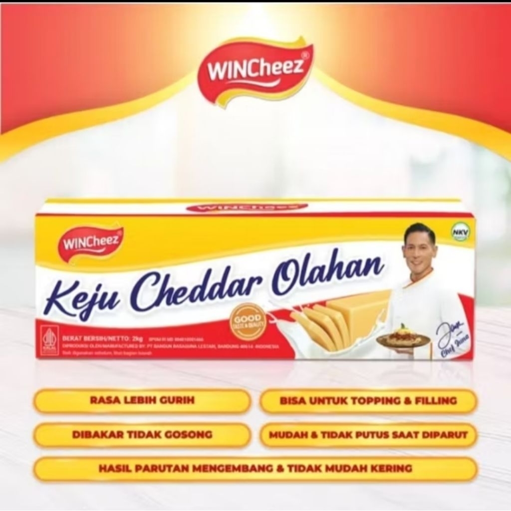 Keju Wincheez Reguler 250 gram (1 slop isi 8 pcs) / keju parut/ keju cheddar