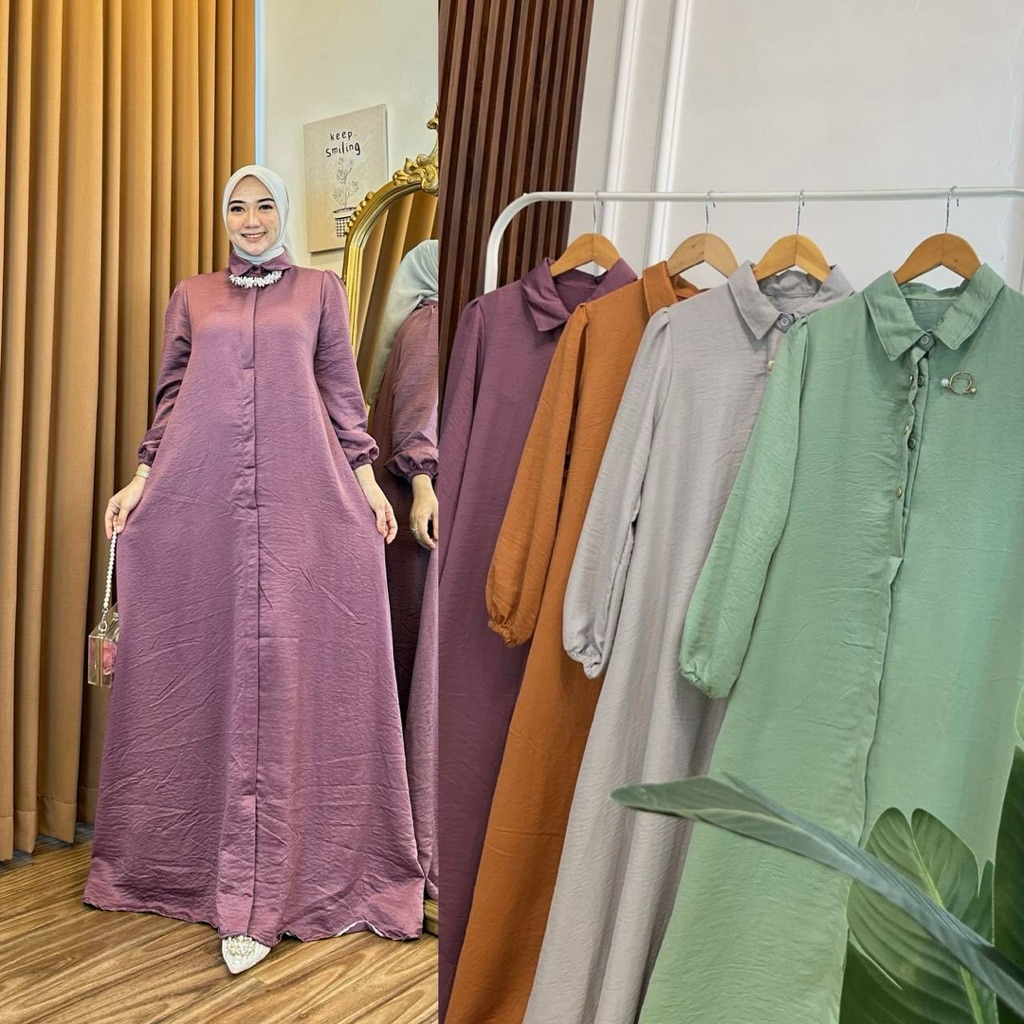 GAMIS SILK MARBELA/ DRESS MUSLIM/ GAMIS BUSUI/GAMIS MUSLIM ABAYA TRENDI
