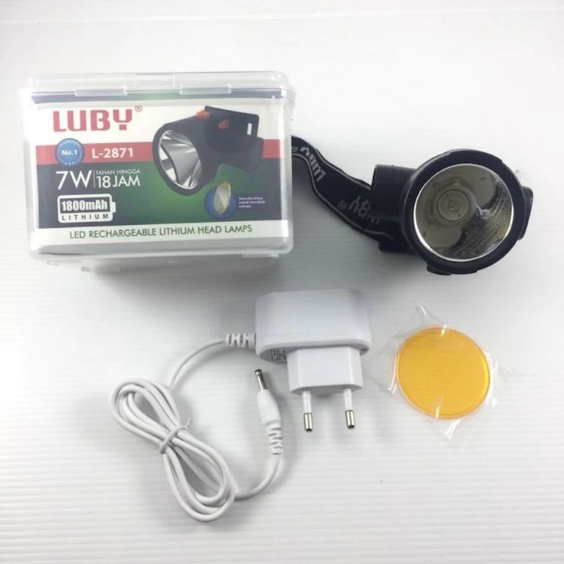 Luby Senter Kepala Headlamp Luby L-2871 L2871 Lampu Kepala LED Recharger
