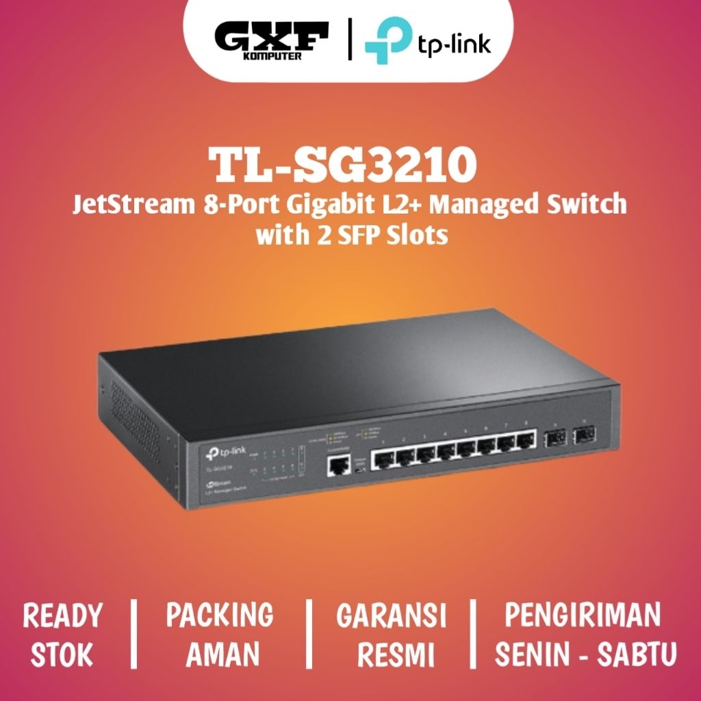 TP-LINK TL-SG3210 JetStream 8 Port Gigabit L2+ Managed Switch 2 SFP