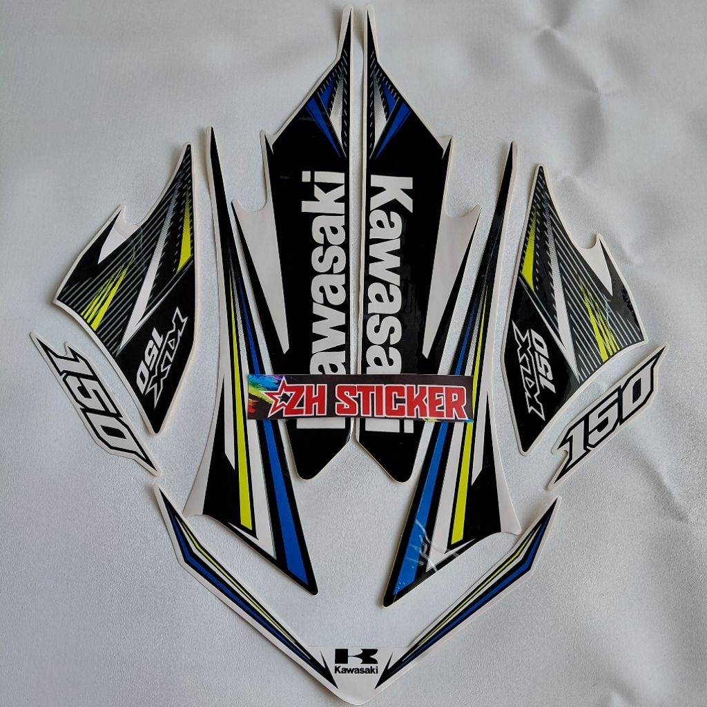 Striping kawasaki klx 150 2014 putih lis les body standar