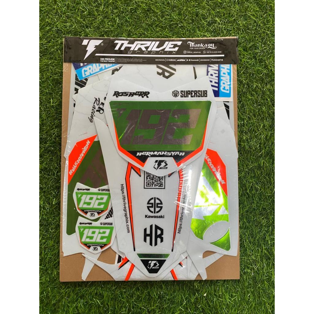 DECAL STIKER MOTOR KAWASAKI KLX GLOSY CUTTING CHROME STABILO TRAIL/SUPERMOTO BEBAS CUSTOM