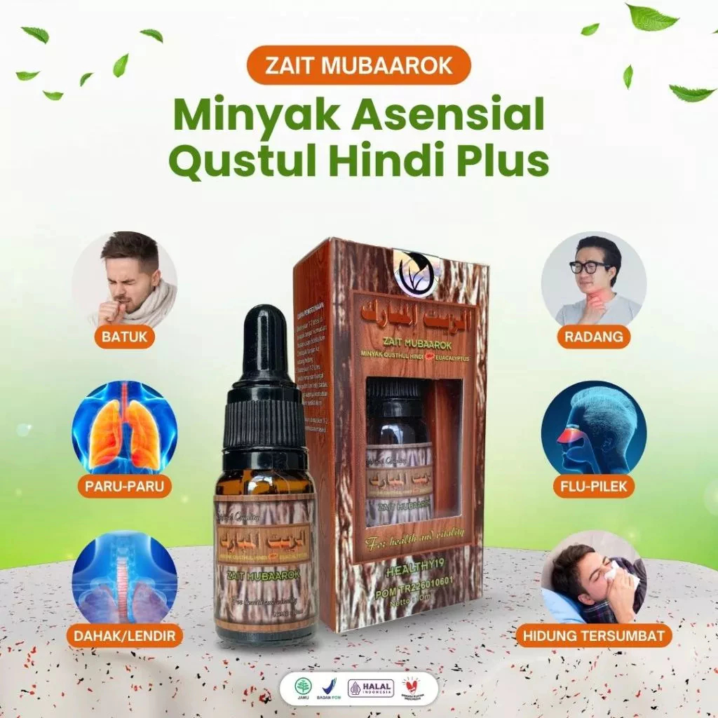 Minyak Zaitun Qusthul Hindi Zait Mubaarok Mubarok 10 ML Obat Herbal Pelega Nafas Asli Original