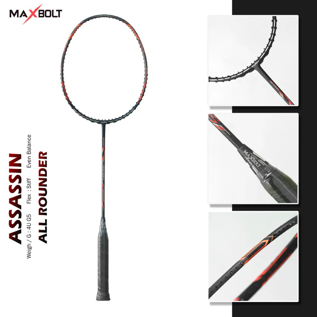 Raket Maxbolt Assassin Black 30lbs Original