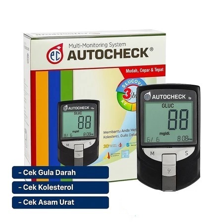 ONEMED AUTOCHECK 3 IN 1 Alat Cek Gula Darah Asam Urat Kolesterol
