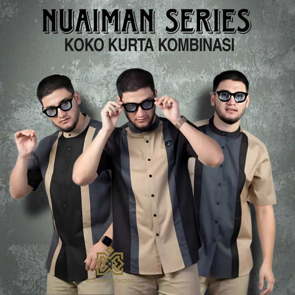 Baju koko Kurta Dewasa Lengan Pendek Trend Baju Muslim Pria Dewasa