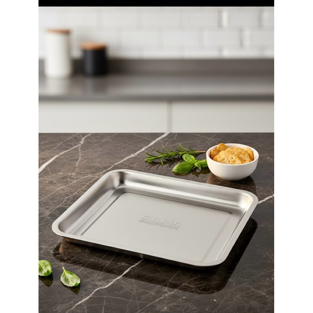 [ CULINA PREMIUM KITCHENWARE ] Talam Stainless Persegi Murah Nampan Stainless Serbaguna