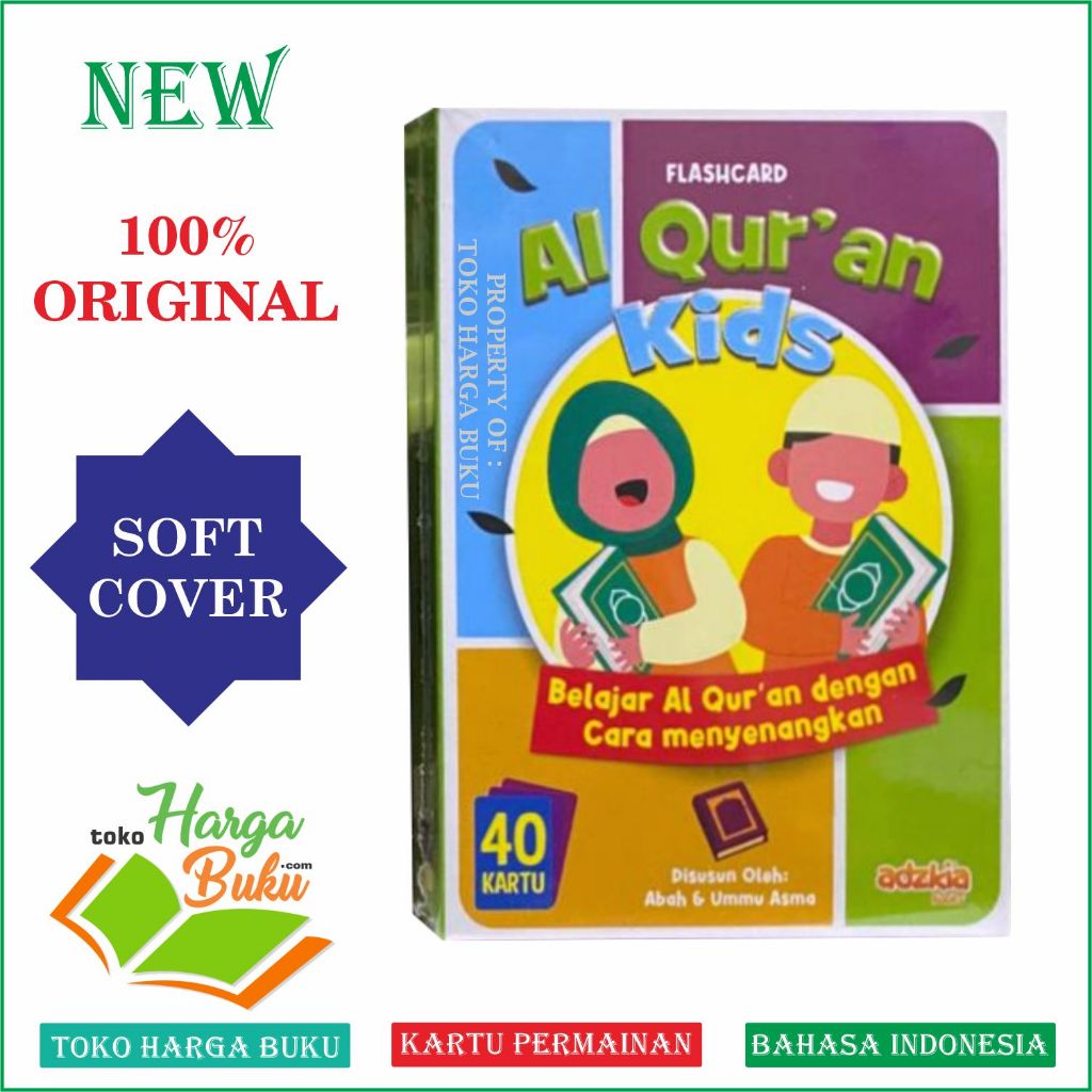 FLASHCARD Al Qur'an Kids Belajar Al-Quran Dengan Cara Menyenangkan Kartu Permainan Islam Anak Penerbit Adzkia Books