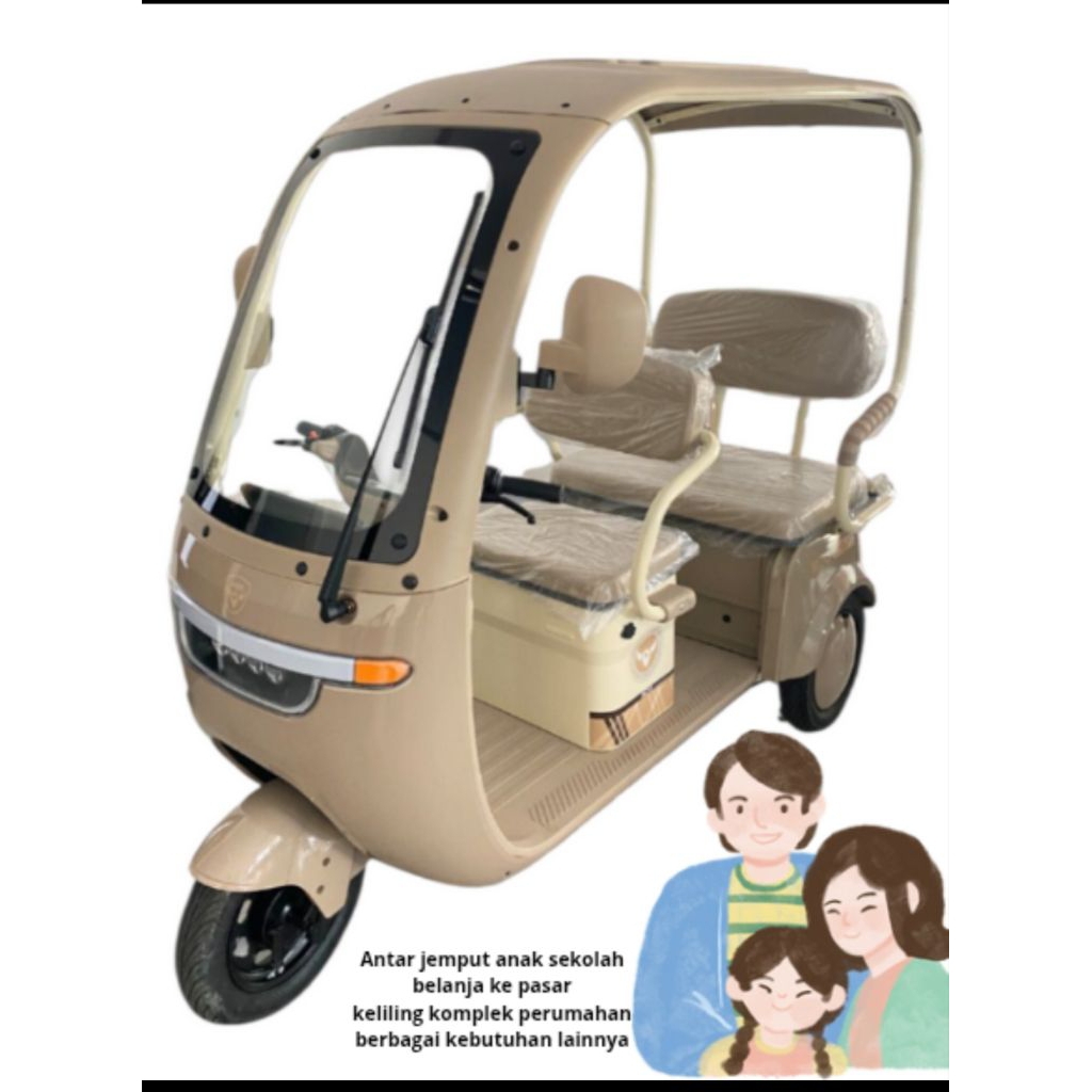 Roda 3 moo-sepeda listrik keluarga-bajaj elektrik-motor roda 3