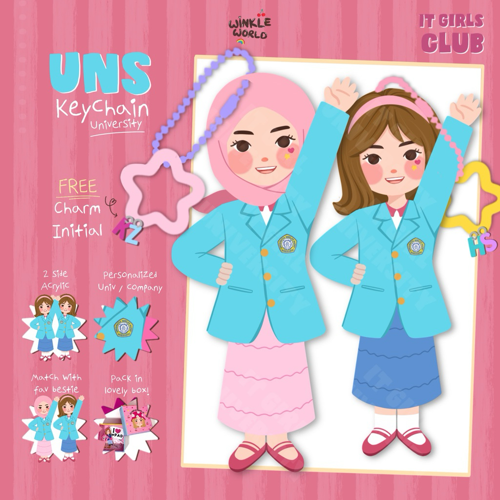 Keychain It Girls Universitas Negeri Sebelas Maret Package / Keychain It Girls University UNS Series
