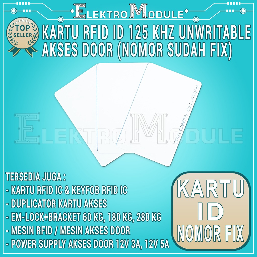 Kartu RFID Proximity Tipis EM Card 125Khz / Kartu RFID ID Frekuensi 125 Khz Access Control / Kartu R