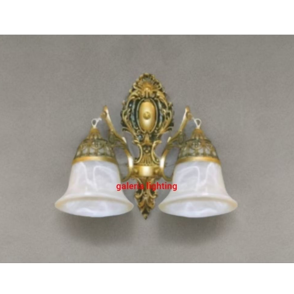Lampu dinding klasik modern 2 lampu dekorasi kamar tidur/hotel/cafe tipe 89092/2W