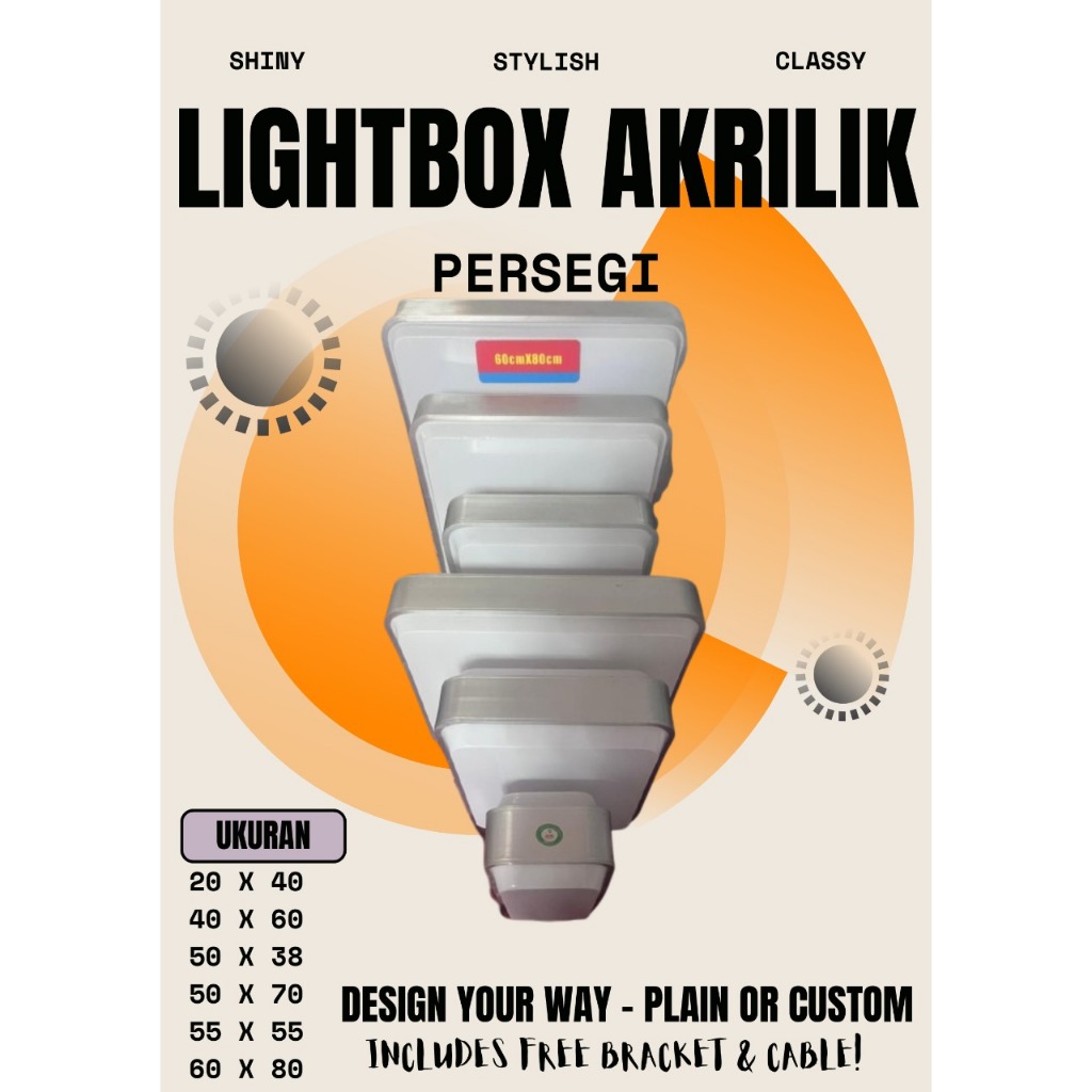 Square Framed Neon Box LED Indoor Outdoor Reklame Papan Nama Toko Restoran