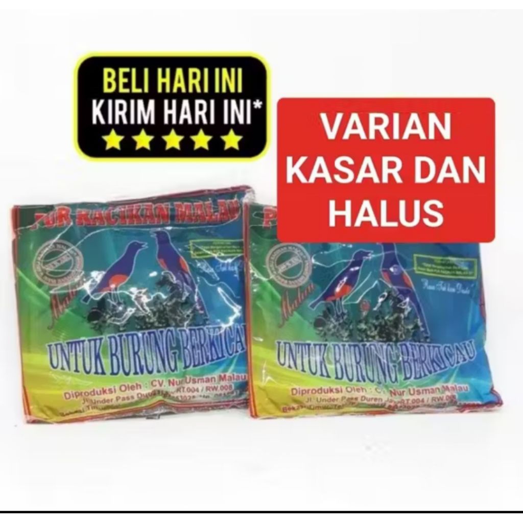 PAKAN BURUNG VOER MALAU KASAR HALUS ORIGINAL