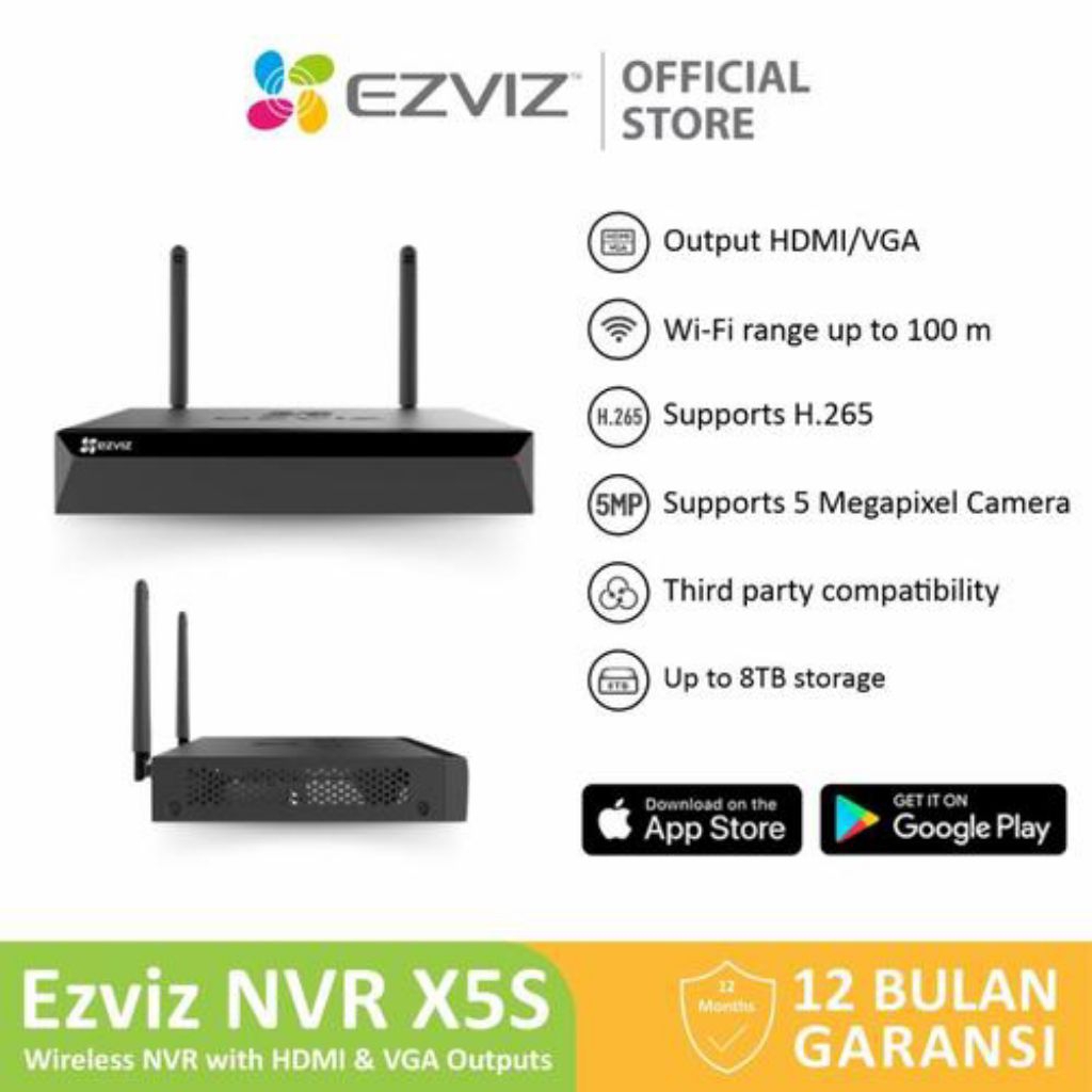 Ezviz Wireless NVR X5S 4 Channel 5MP NVR 8CH Ezviz WiFi Wireless