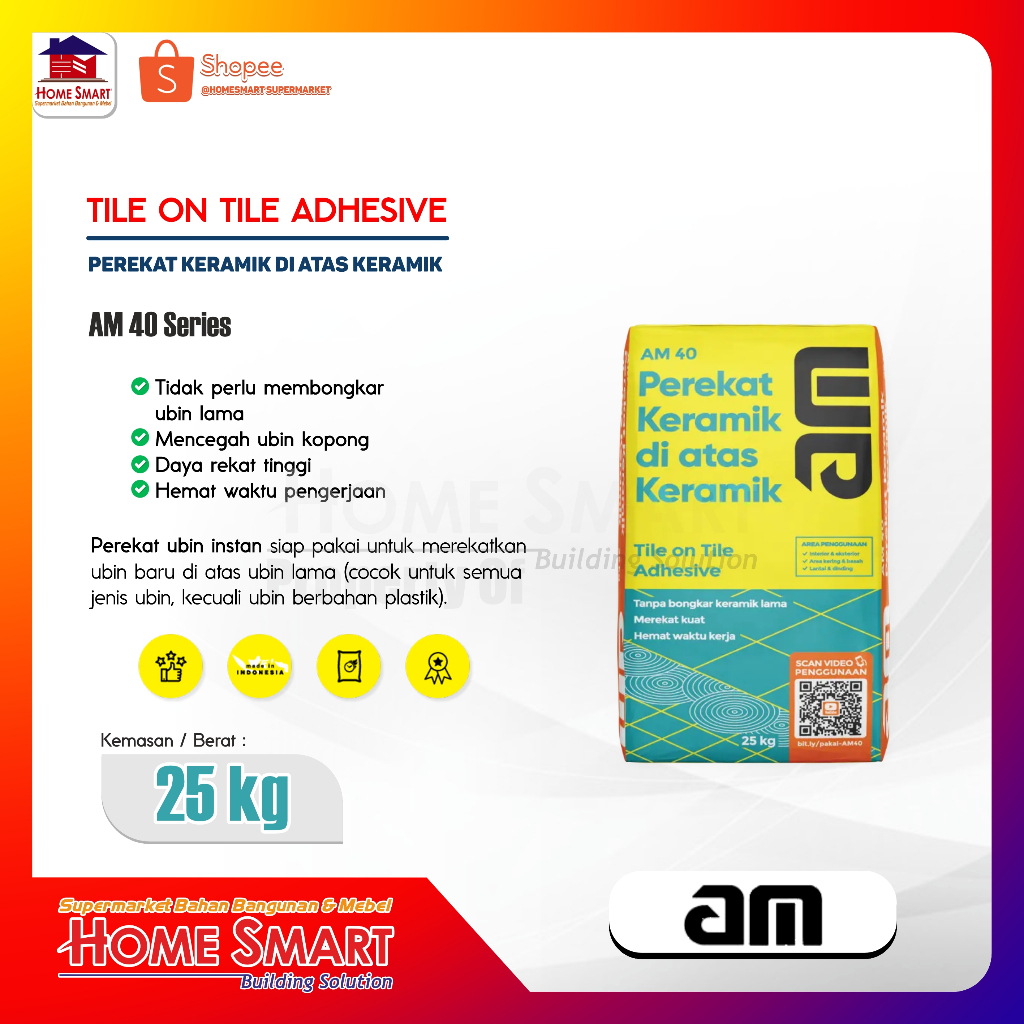 AM 40 Semen Perekat Ubin Multiguna 25kg/sak