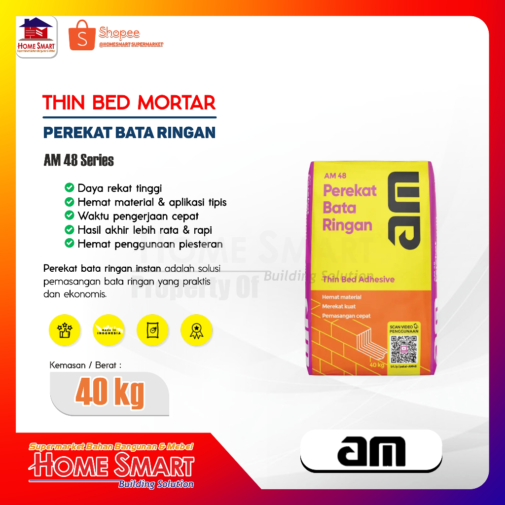 AM Semen Perekat Keramik / Perekat Bataringan Thin Bed Mortar am48 40kg