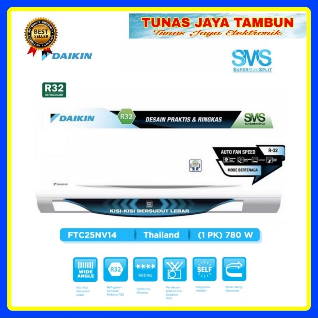 AC DAIKIN CARGO / AC DAIKIN THAILAND 1 PK / DAIKIN THAILAND 1PK FTC 25NV14 KARGO