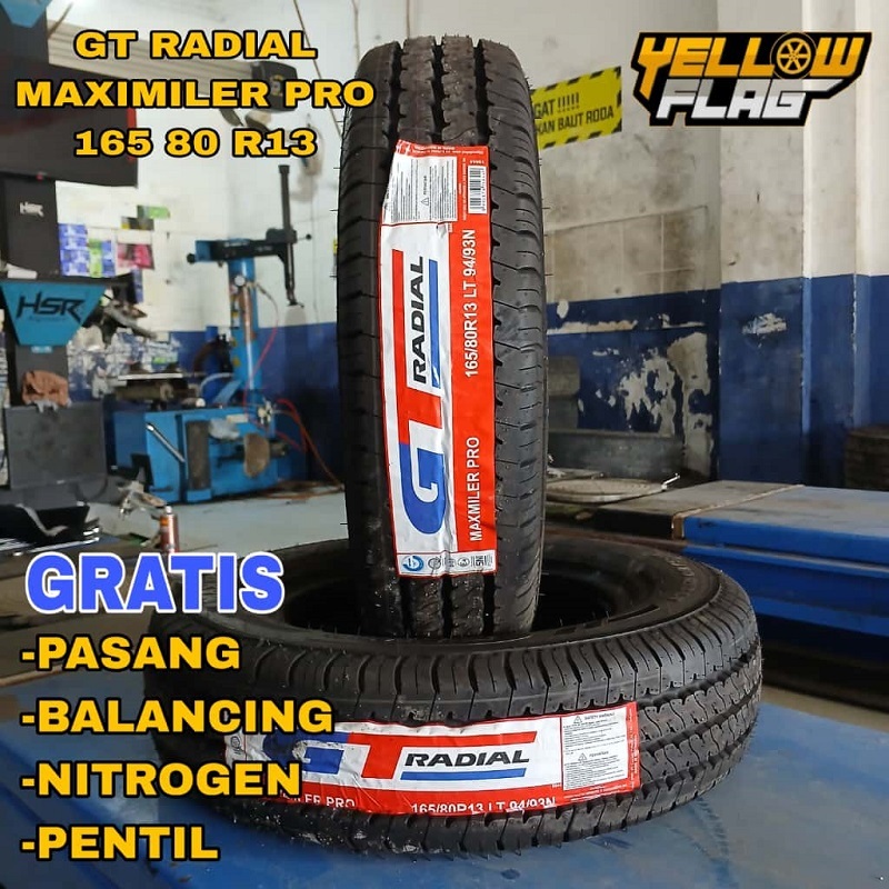 BAN MOBIL MUATAN RING 13 165/C8 MERK GT RADIAL MAXIMILER PRO SIZE 165 80 R13 TUBLES CARRY GRANMAX