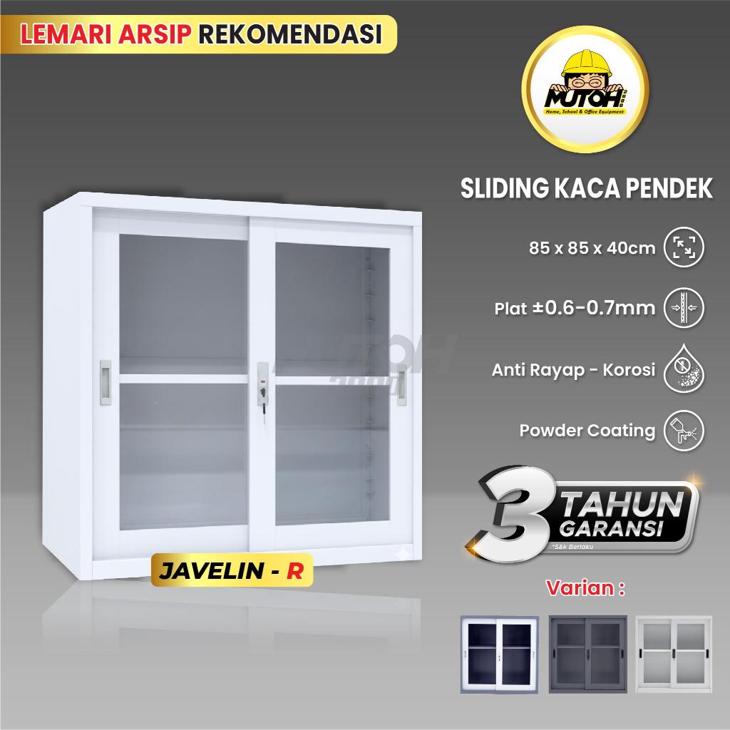 LEMARI BESI ARSIP PENDEK 2 PINTU SLIDING KACA PINTU GESER MUTOH2000 REKOMENDASI