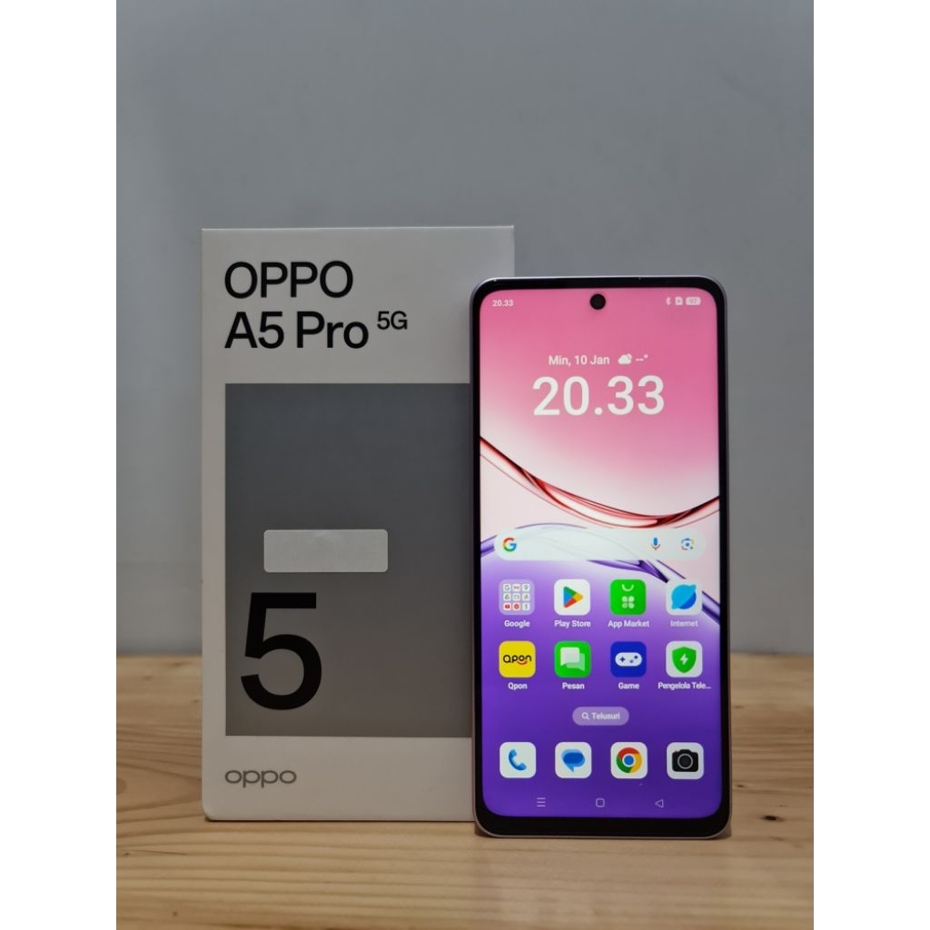 OPPO A5 Pro 5G (8+8GB/256GB), Prosesor MediaTek Dimensity 6300, Layar 6.67" 120Hz 1604x720 Piksel, B