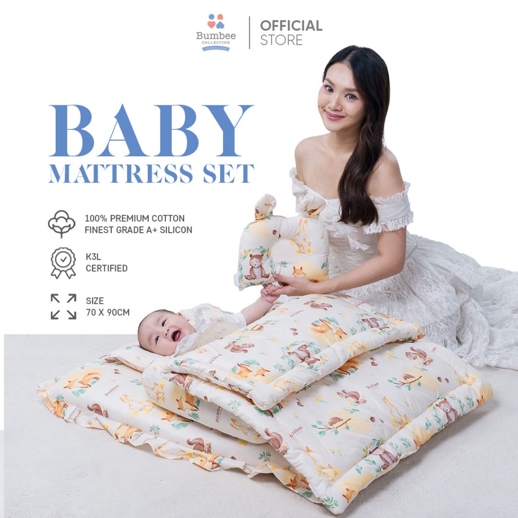 [BUY 1 GET 1] Bumbee Collection - Kasur Set Bayi + Kelambu Baby Mattress Set FREE Cuddle Hug Baby