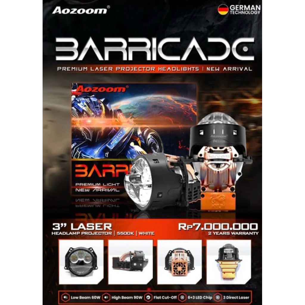 Aozoom Barricade Premium Biled Laser 3inch