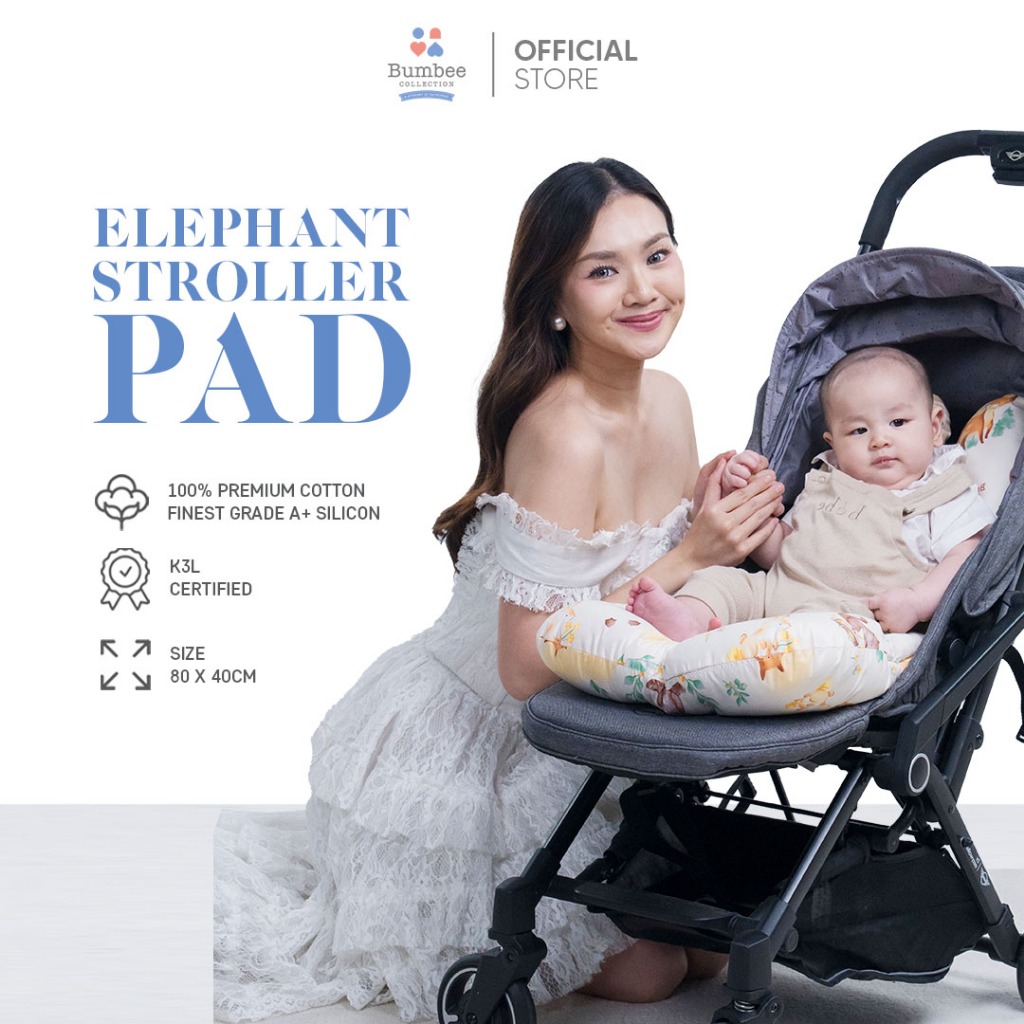 Bumbee Collection - Elephant Stroller Pad Alas Stroller Bayi 3 in 1