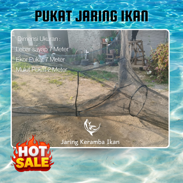 Pukat Jaring Ikan / jaring perangkap ikan / jaring penangkap ikan bahan jaring Triple track siap pak