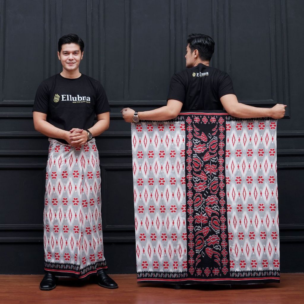 SARUNG GOYOR ARDHAN PRIA DEWASA HITAM MERAH RAYON SUPER